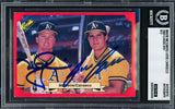 Mark McGwire & Jose Canseco Autographed 1988 Classic Card Oakland A's Auto Grade Gem Mint 10 Vintage Signature Beckett BAS #20454689