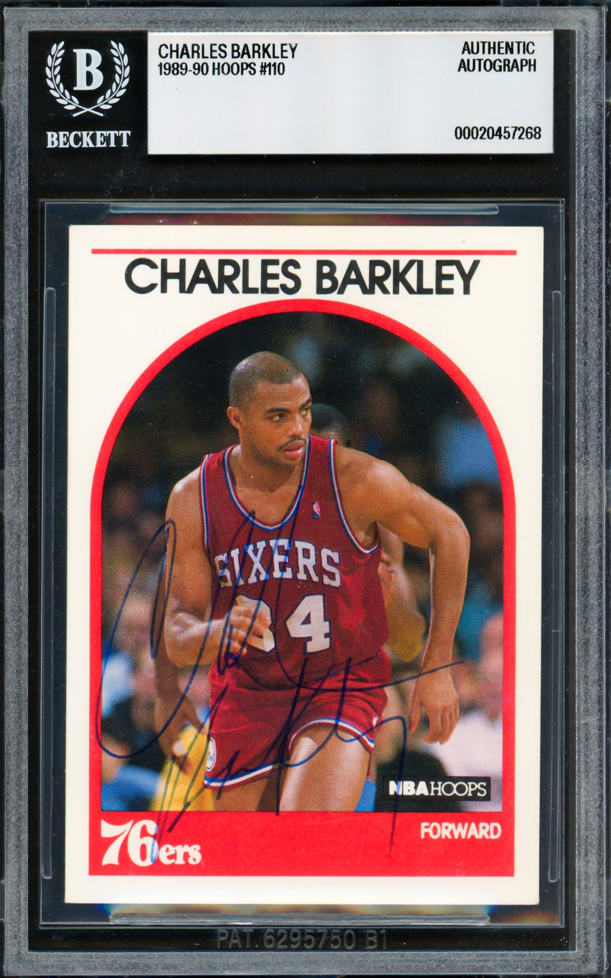 Charles Barkley Autographed 1989-90 Hoops Card #110 Philadelphia 76ers Beckett BAS #20457268