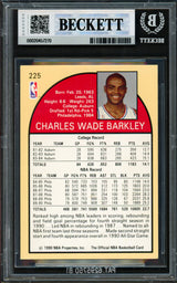 Charles Barkley Autographed 1990-91 Hoops Card #225 Philadelphia 76ers Beckett BAS #20457270