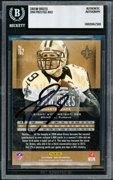 Drew Brees Autographed 2014 Panini Prestige Card #162 New Orleans Saints Beckett BAS #20457308