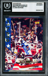 Herb Brooks Autographed 1995 Signature Rookies Card 1980 Team USA Beckett BAS #20457328