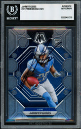 Jahmyr Gibbs Autographed 2023 Panini Mosaic Rookie Card #324 Detroit Lions Beckett BAS #20457370