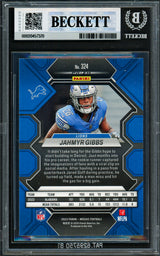 Jahmyr Gibbs Autographed 2023 Panini Mosaic Rookie Card #324 Detroit Lions Beckett BAS #20457370