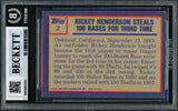 Rickey Henderson Autographed 1984 Topps Card #2 Oakland A's Beckett BAS #20457425