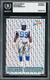 Cortez Kennedy Autographed 1993 Pacific Silver Prism Card #9 Seattle Seahawks Beckett BAS #20457449
