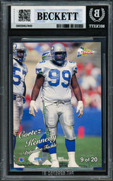 Cortez Kennedy Autographed 1993 Pacific Silver Prism Card #9 Seattle Seahawks Beckett BAS #20457449