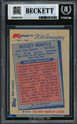 Mickey Mantle Autographed 1982 Topps K-Mart Card #1 New York Yankees Beckett BAS #20457559