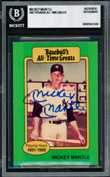 Mickey Mantle Autographed 1987 Hygrade Baseball's All Time Greats Rookie Card New York Yankees Beckett BAS #20457566