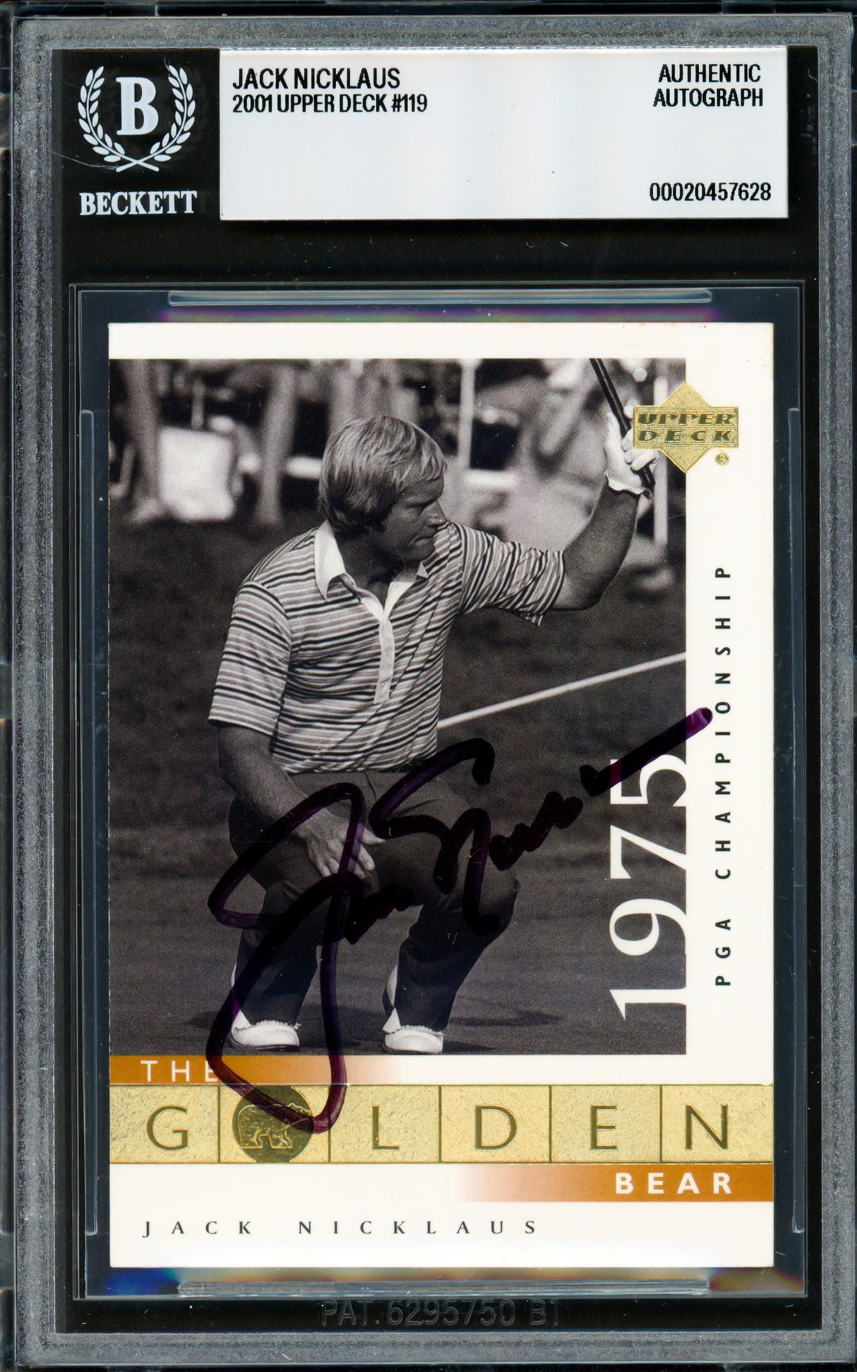 Jack Nicklaus Autographed 2001 Upper Deck Card #119 Beckett BAS #20457628