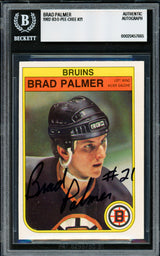 Brad Palmer Autographed 1982-83 O Pee Chee Card #21 Boston Bruins Vintage Signature Beckett BAS #20457665