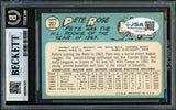 Pete Rose Autographed 1965 Topps Card #207 Cincinnati Reds Beckett BAS #20457671
