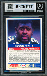 Reggie White Autographed 1989 Score Card #92 Philadelphia Eagles Beckett BAS #20457737