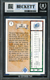 Ken Griffey Jr. Autographed 1989 Upper Deck Rookie Card #1 Seattle Mariners BGS 8 Auto Grade Gem Mint 10 Beckett BAS #20451188