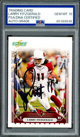 Larry Fitzgerald Autographed 2006 Score Card #4 Arizona Cardinals Auto Grade Gem Mint 10 PSA/DNA #85789838