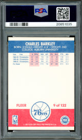 Charles Barkley Autographed 1987-88 Fleer Card #9 Philadelphia 76ers PSA/DNA #20851035