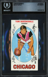 Tom Boerwinkle Autographed 1969-70 Topps Rookie Card #7 Chicago Buls Beckett BAS #20457744