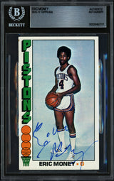 Eric Money Autographed 1976-77 Topps Card #58 Detroit Pistons Beckett BAS #20457771