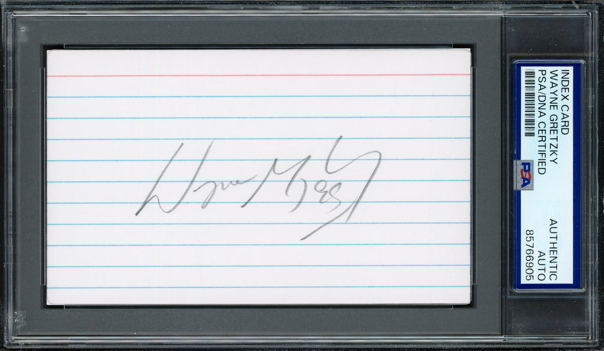 Wayne Gretzky Autographed 3x5 Index Card Edmonton Oilers PSA/DNA #85766905