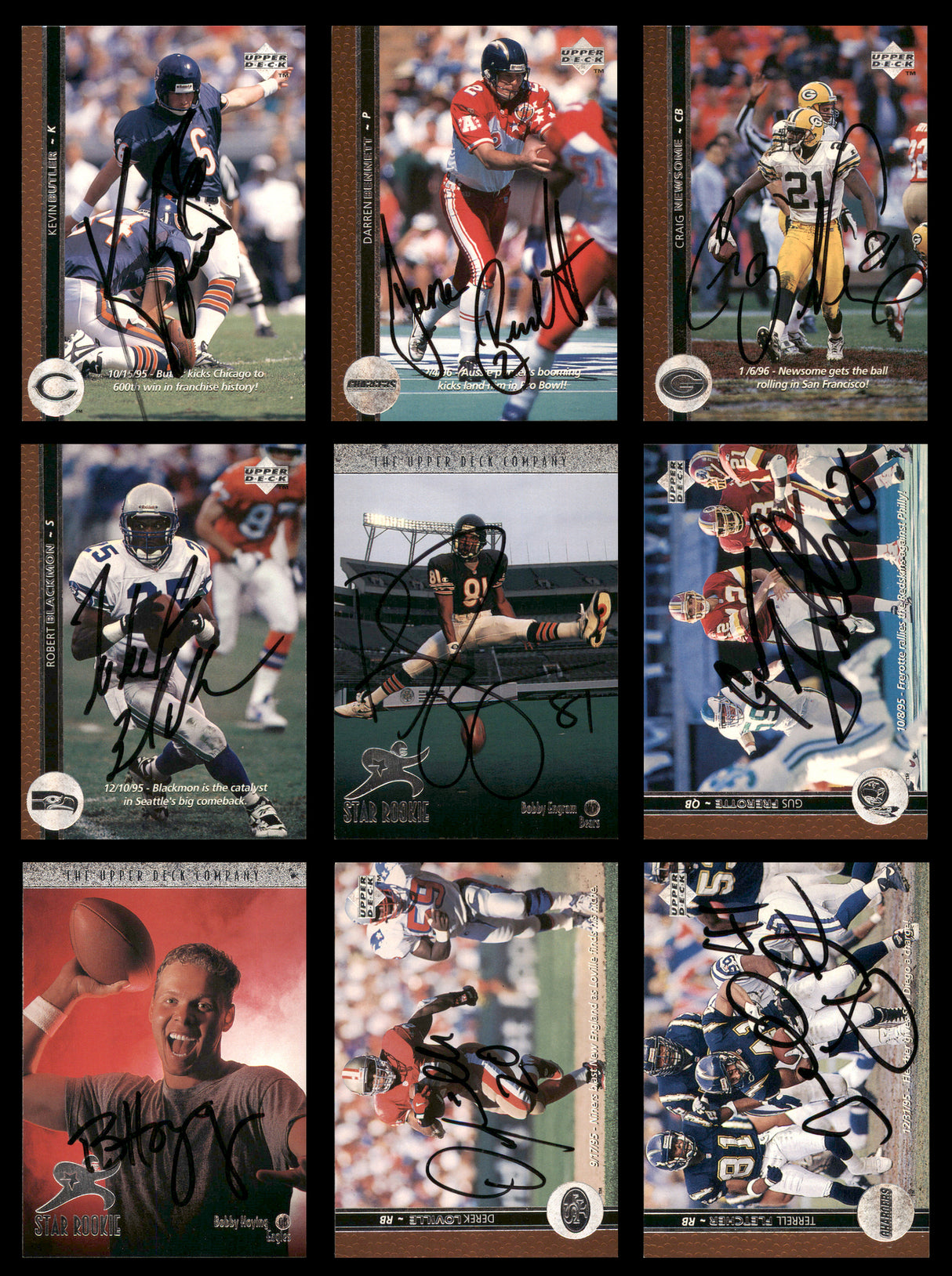53 Count Lot of Autographed 1996-1997 Upper Deck Football Cards (All Different) SKU #266477
