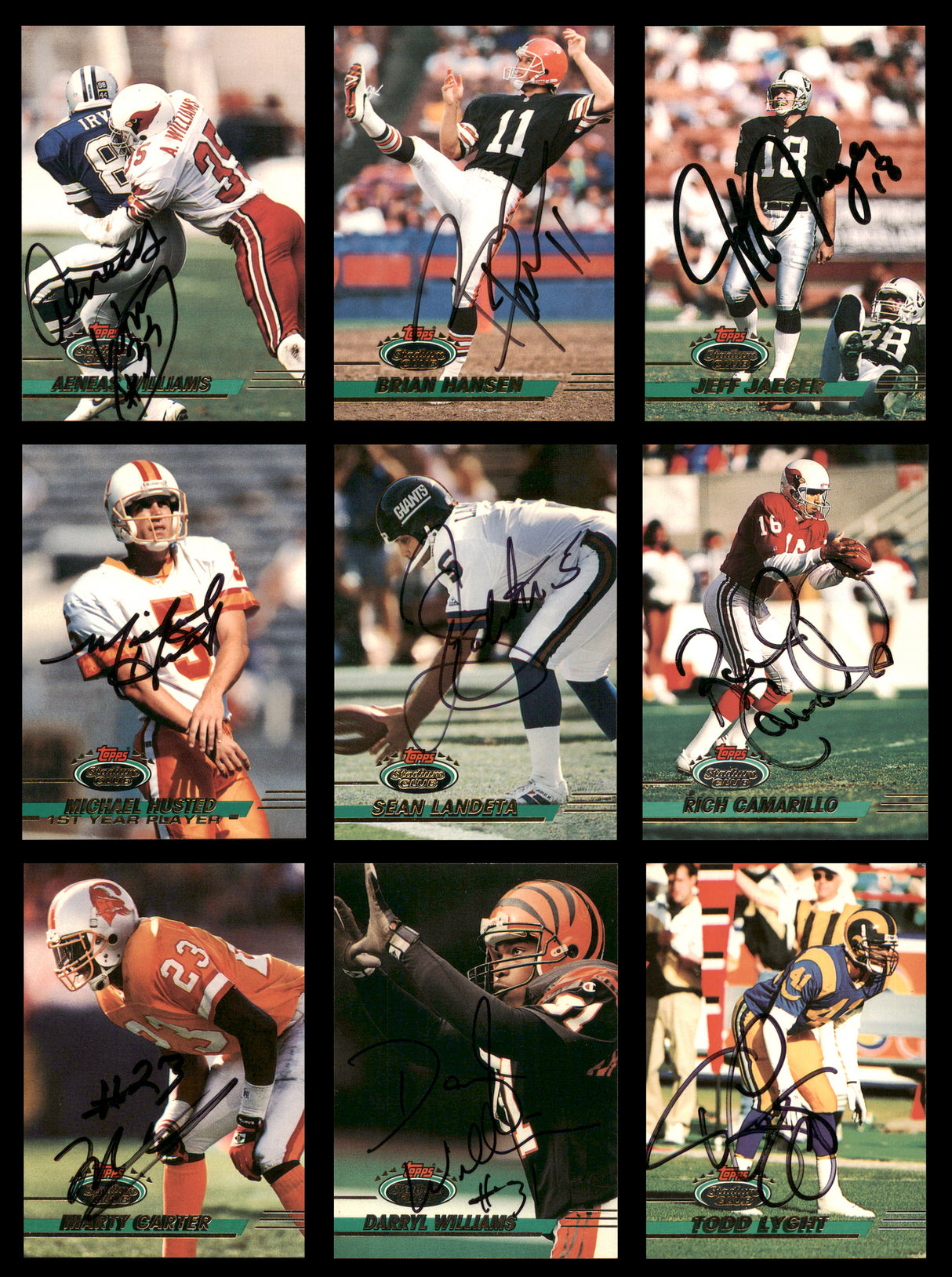 68 Count Lot of Autographed 1993-1994 Stadium Club Football Cards (All Different) SKU #266481