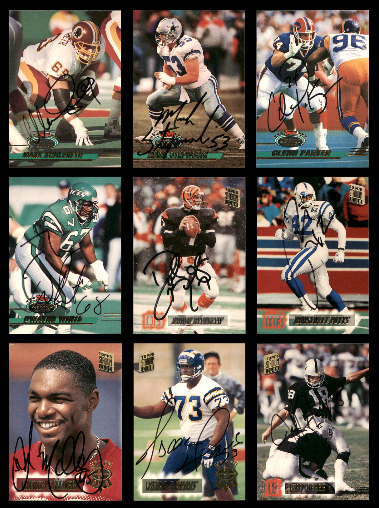 68 Count Lot of Autographed 1993-1994 Stadium Club Football Cards (All Different) SKU #266481