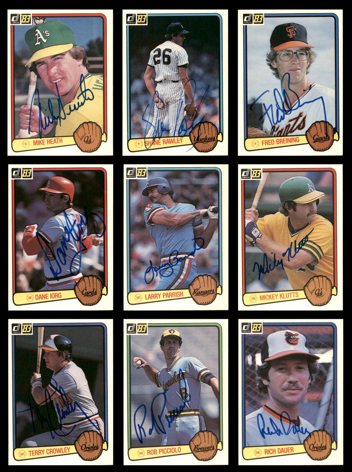 82 Count Lot of Autographed 1983 Donruss Baseball Cards (All Different) SKU #266489