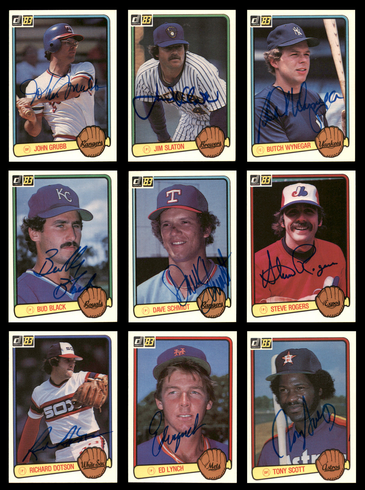 82 Count Lot of Autographed 1983 Donruss Baseball Cards (All Different) SKU #266489