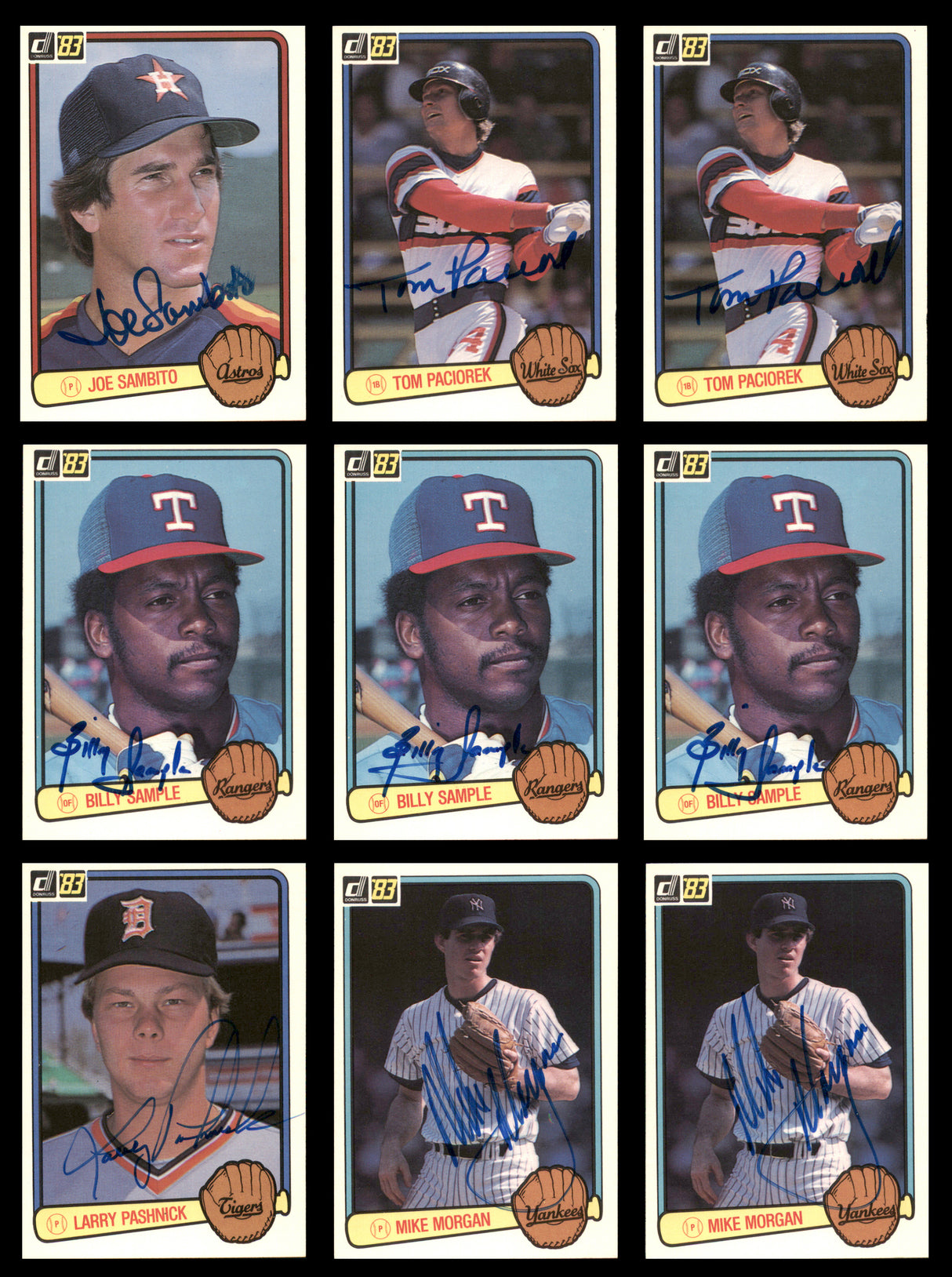 48 Count Lot of Autographed 1983 Donruss Baseball Cards SKU #266490