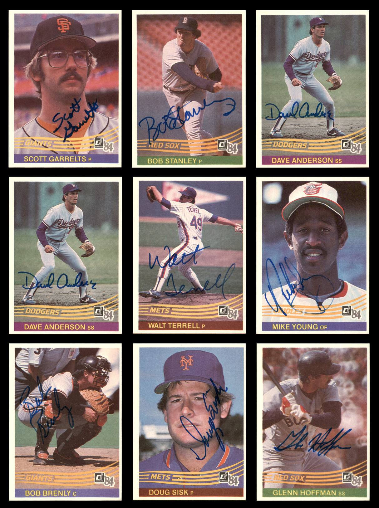 55 Count Lot of Autographed 1984 Donruss Baseball Cards SKU #266492