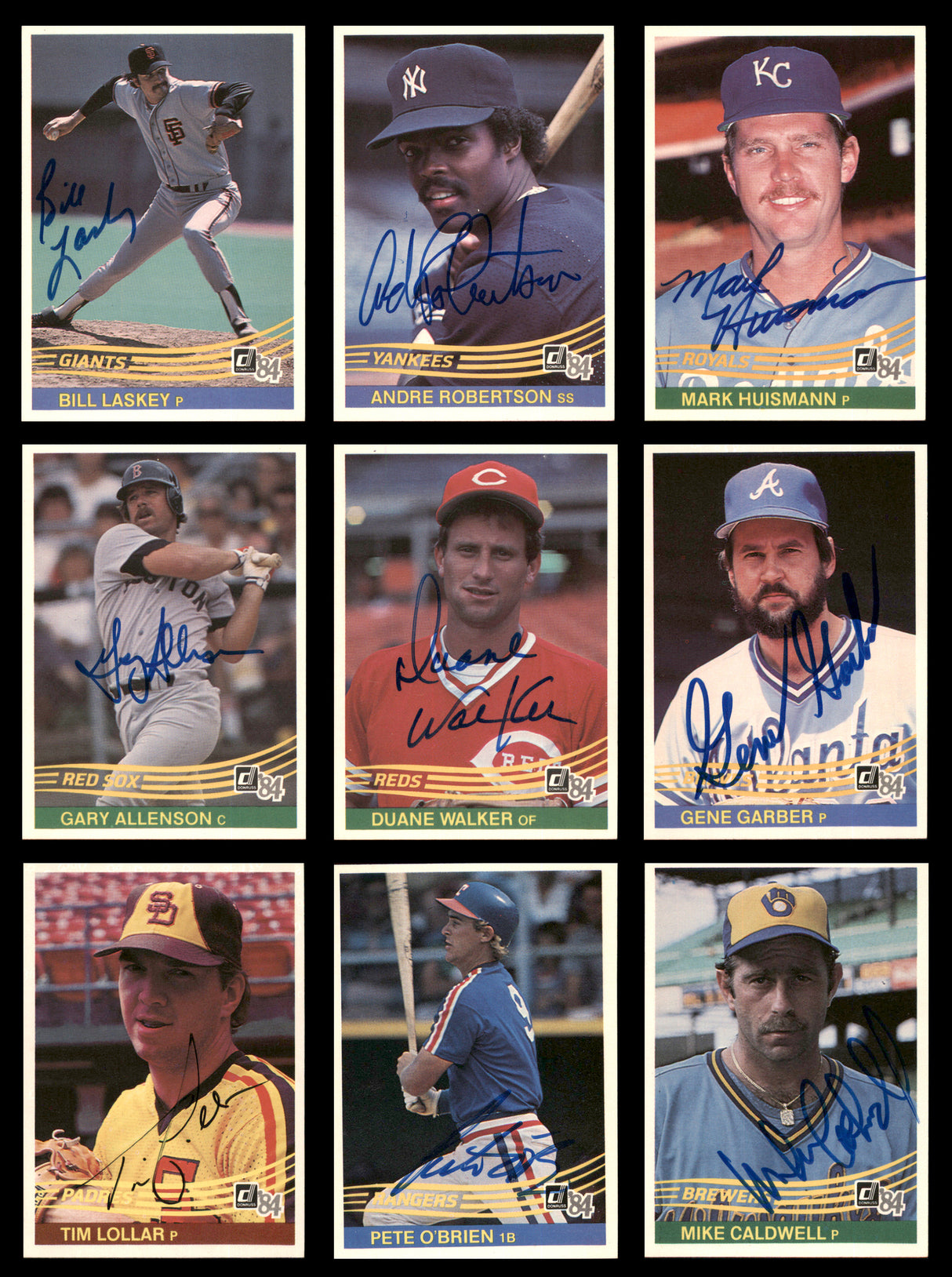 55 Count Lot of Autographed 1984 Donruss Baseball Cards SKU #266492