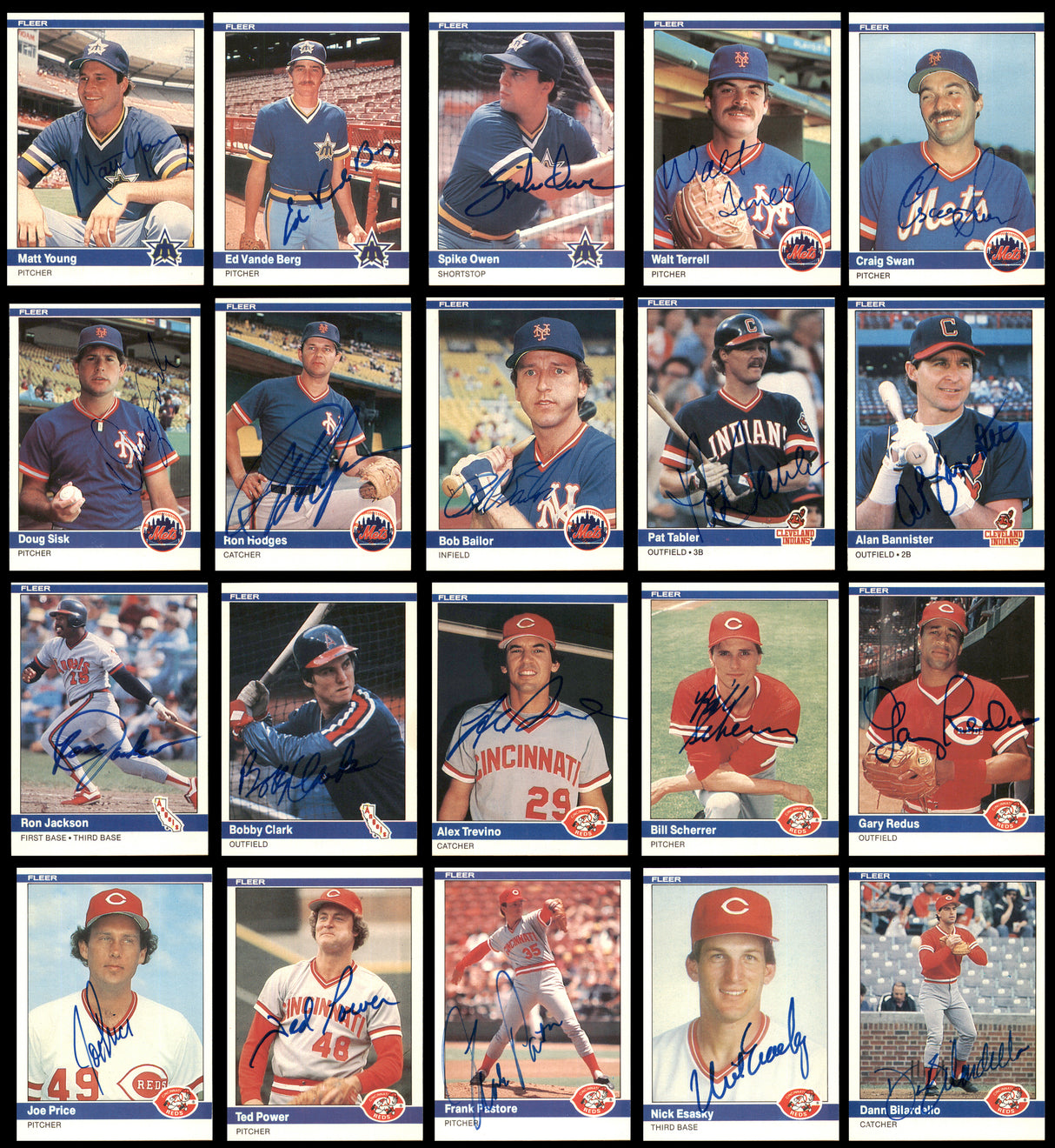 103 Count Lot of Autographed 1984 Fleer Baseball Cards (All Different) SKU #266496