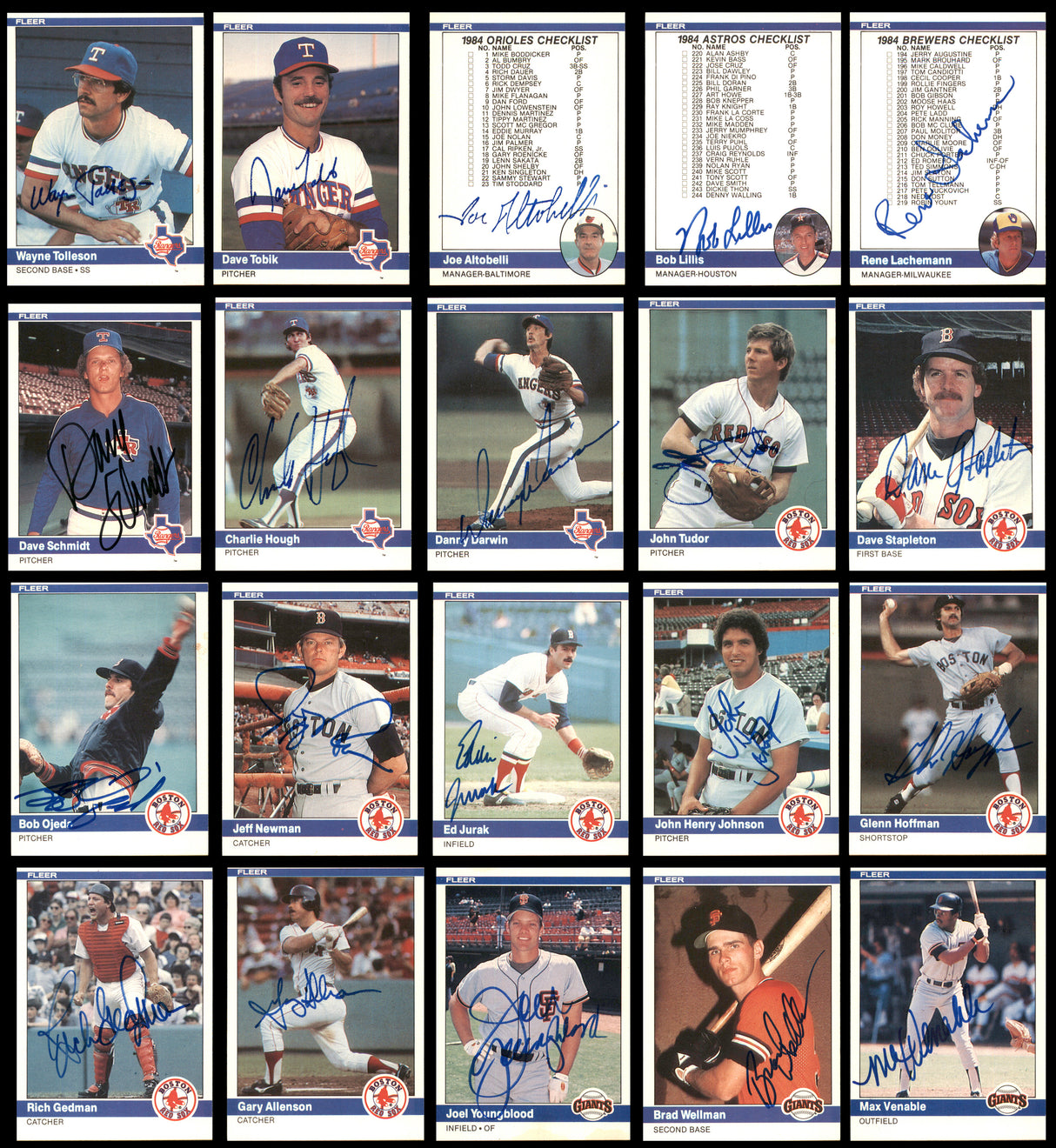 103 Count Lot of Autographed 1984 Fleer Baseball Cards (All Different) SKU #266496