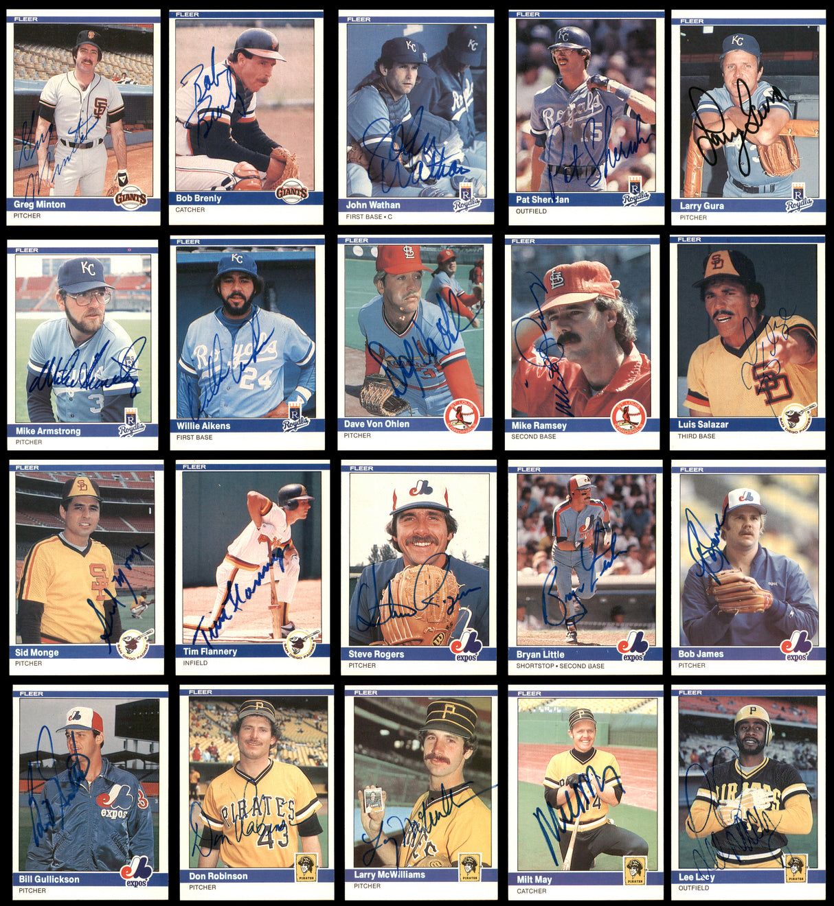 103 Count Lot of Autographed 1984 Fleer Baseball Cards (All Different) SKU #266496