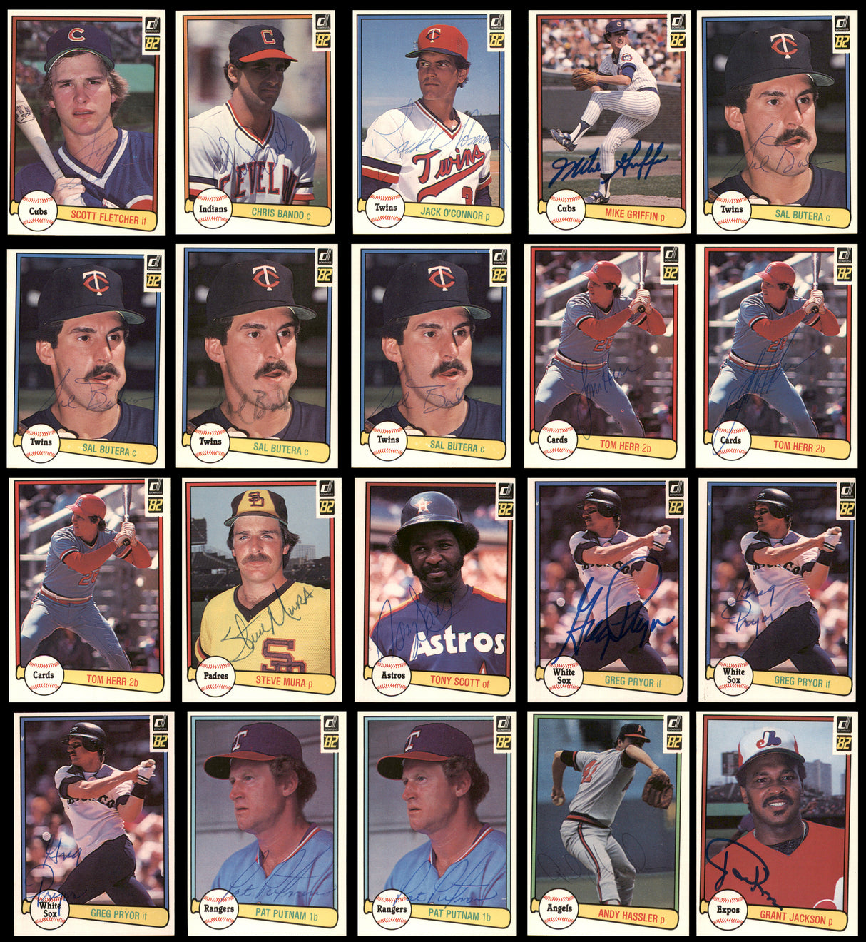 114 Count Lot of Autographed 1982 Donruss Baseball Cards SKU #266504