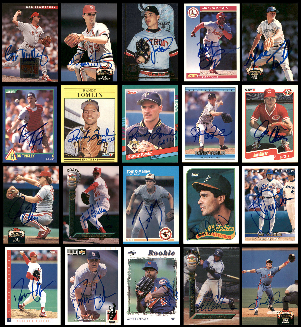 100 Count Lot of Autographed Assorted Baseball Cards (All Different) SKU #266505