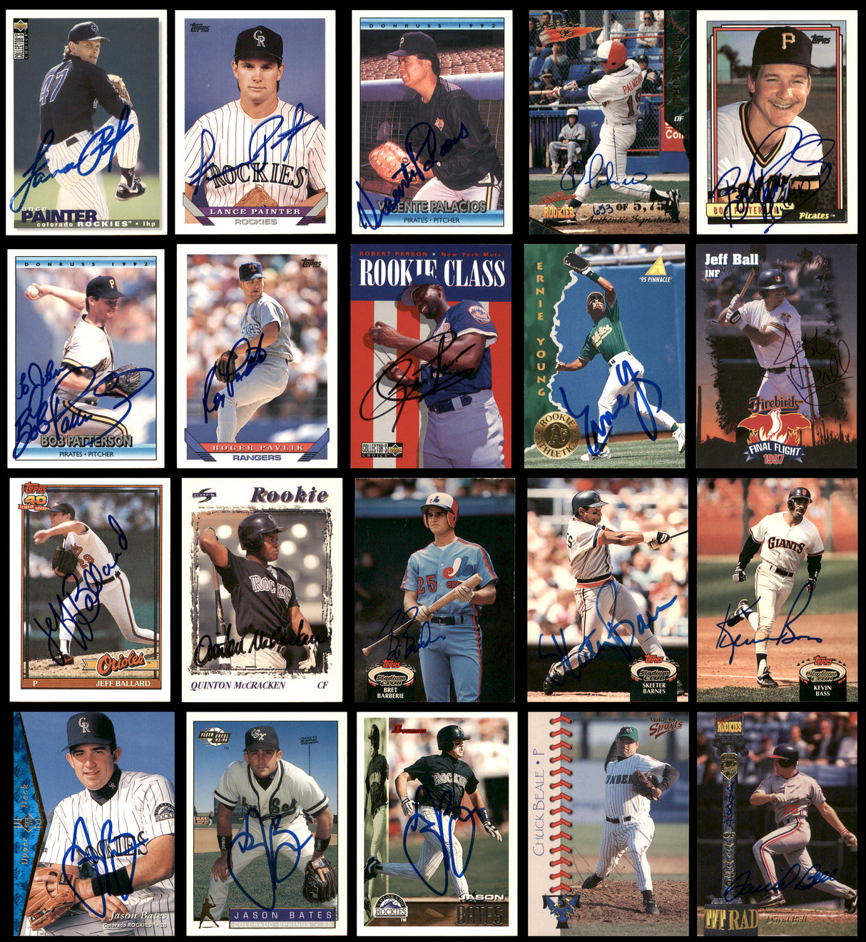 100 Count Lot of Autographed Assorted Baseball Cards (All Different) SKU #266505