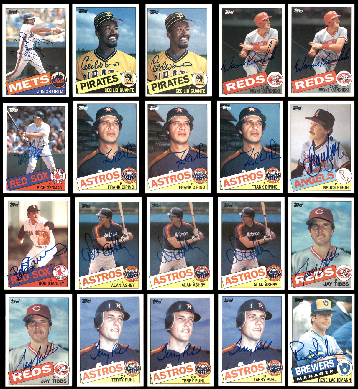 81 Count Lot of Autographed 1985 Topps Baseball Cards SKU #266506