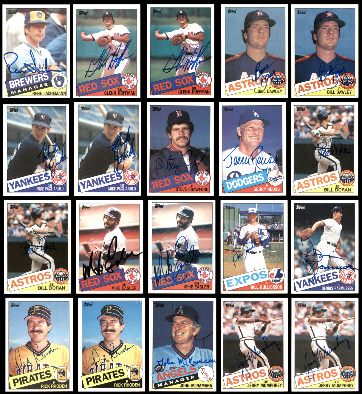 81 Count Lot of Autographed 1985 Topps Baseball Cards SKU #266506