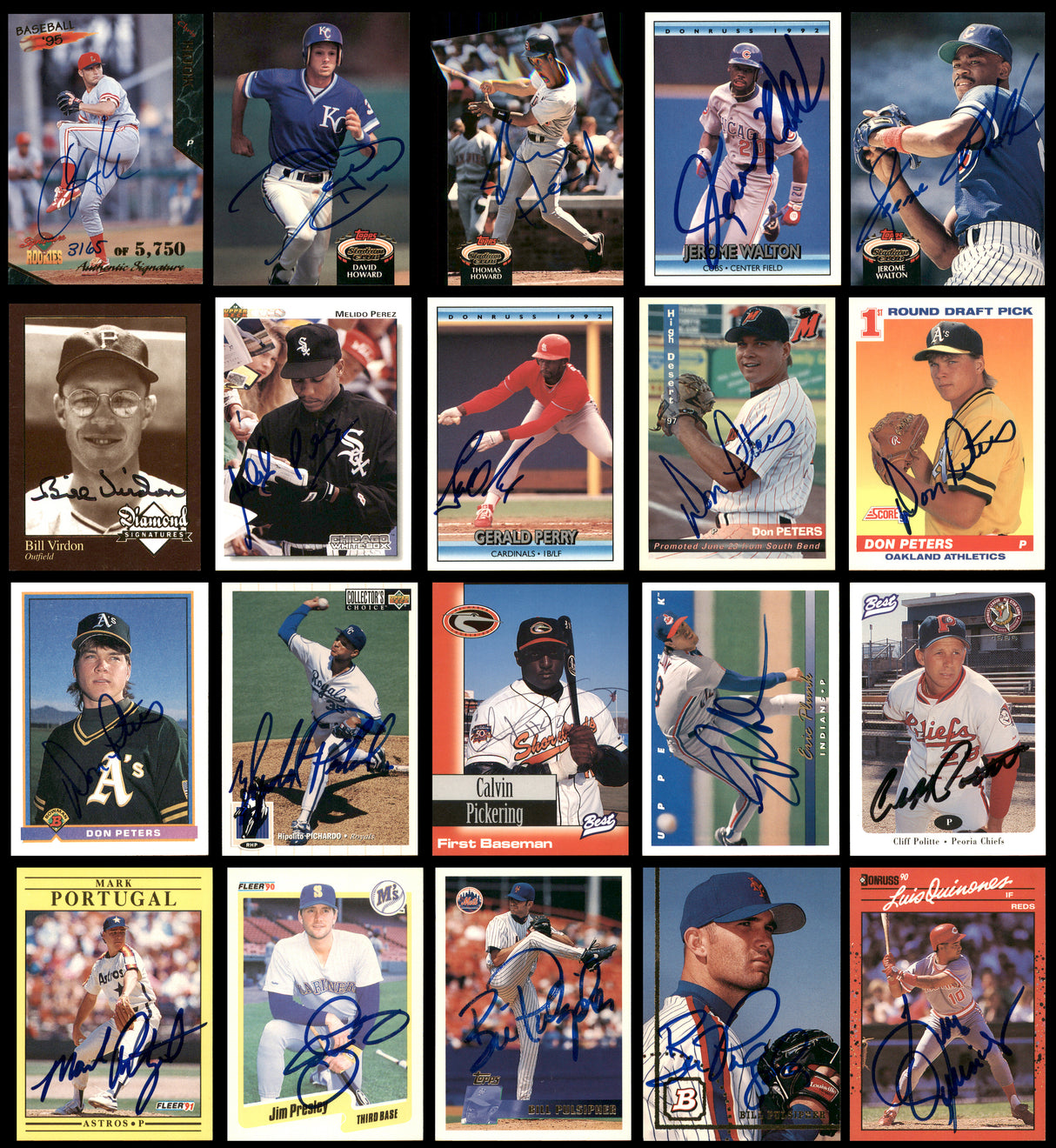 100 Count Lot of Autographed Assorted Baseball Cards (All Different) SKU #266507