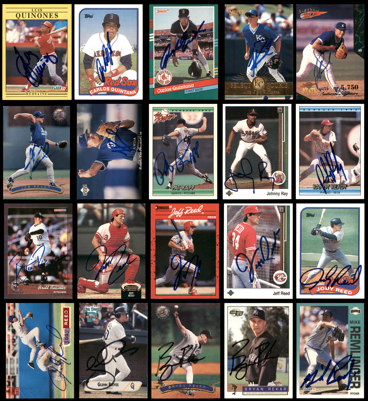 100 Count Lot of Autographed Assorted Baseball Cards (All Different) SKU #266507