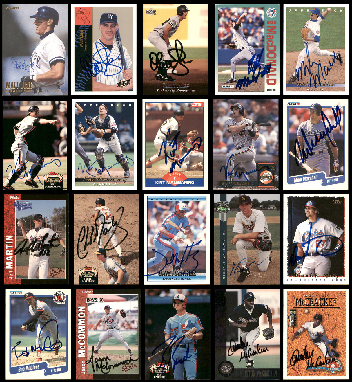 100 Count Lot of Autographed Assorted Baseball Cards (All Different) SKU #266509