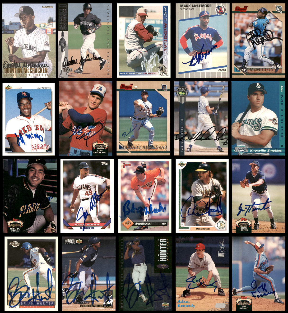 100 Count Lot of Autographed Assorted Baseball Cards (All Different) SKU #266509