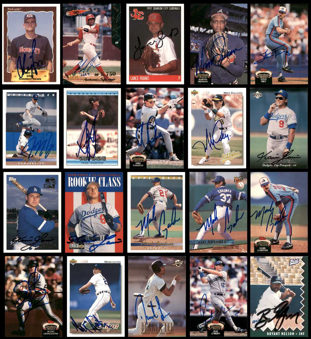 100 Count Lot of Autographed Assorted Baseball Cards (All Different) SKU #266509