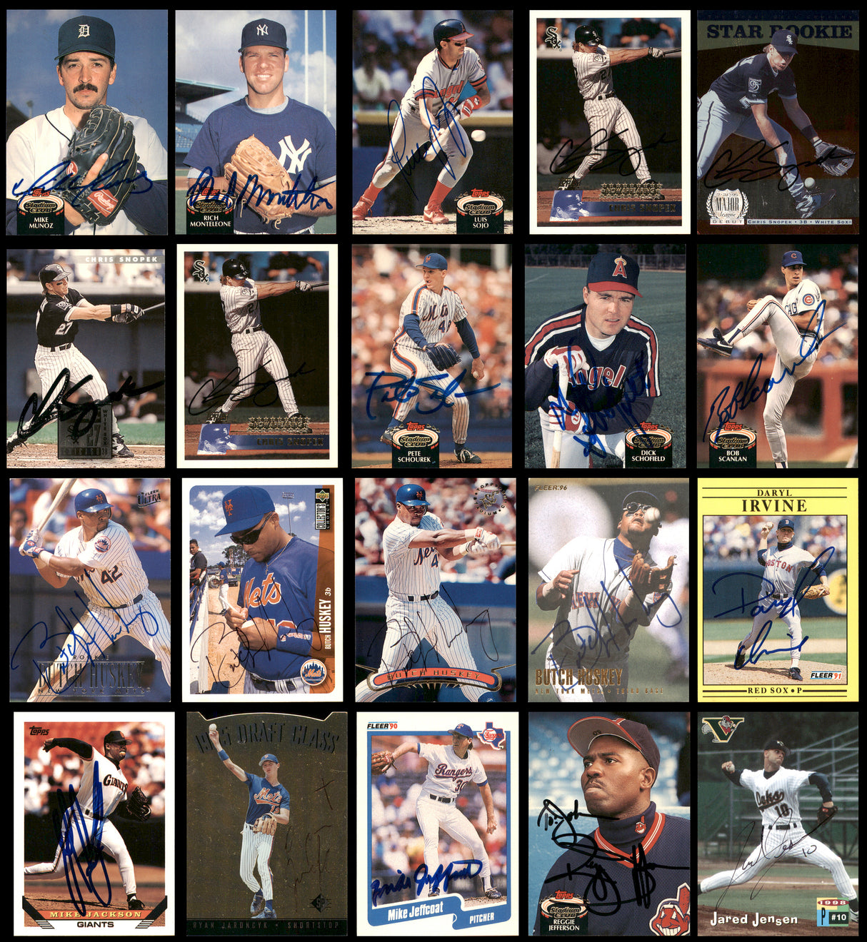 100 Count Lot of Autographed Assorted Baseball Cards (All Different) SKU #266509