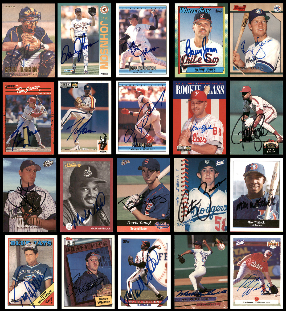 100 Count Lot of Autographed Assorted Baseball Cards (All Different) SKU #266509