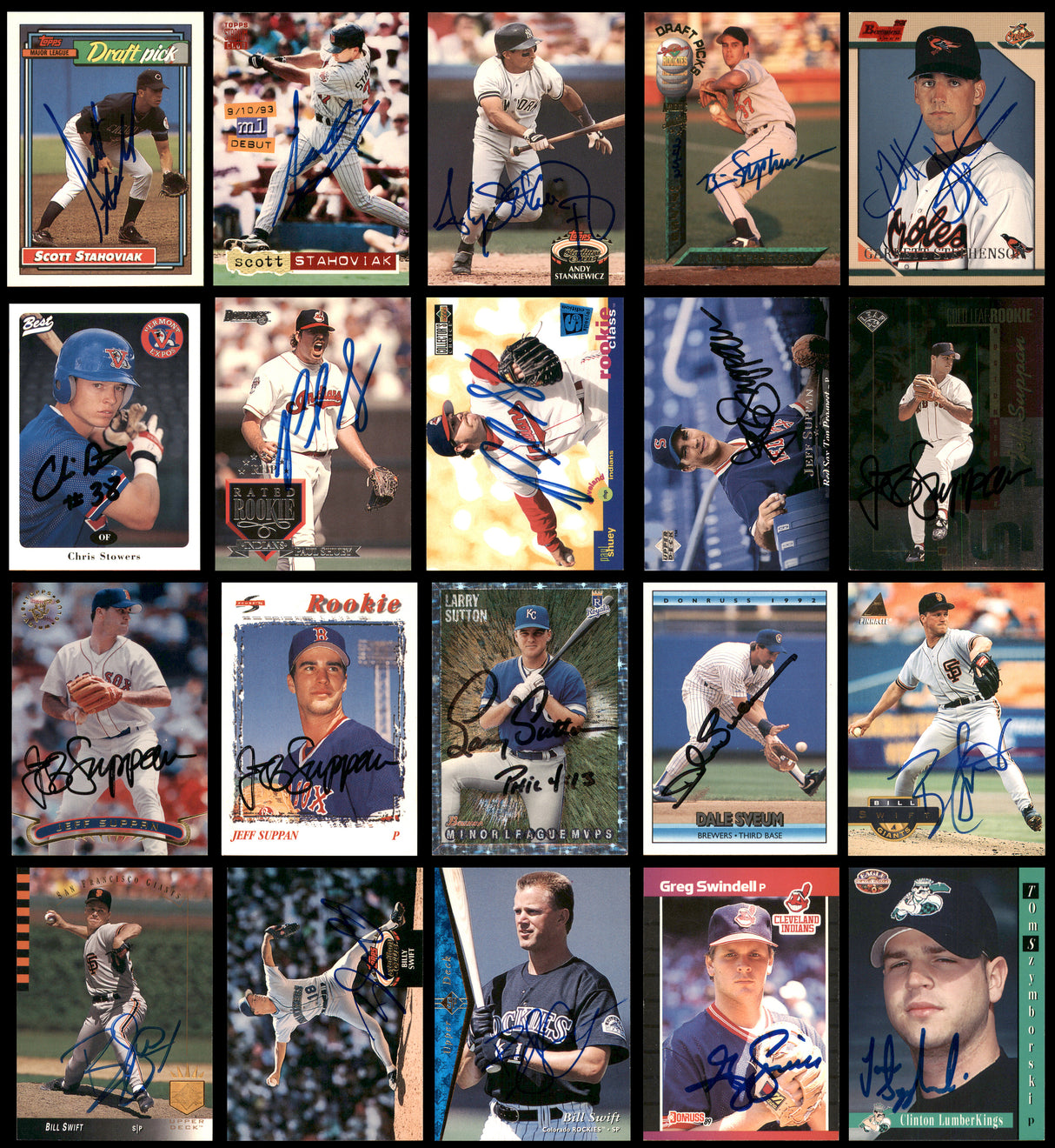 100 Count Lot of Autographed Assorted Baseball Cards (All Different) SKU #266510
