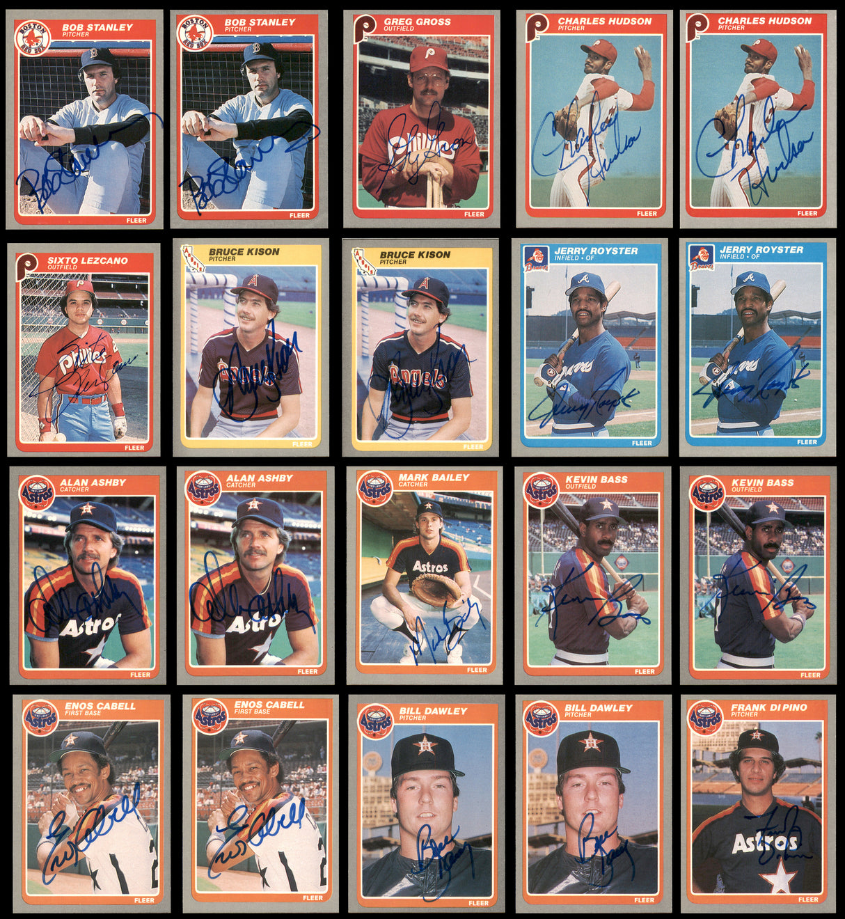 80 Count Lot of Autographed 1985 Fleer Baseball Cards SKU #266511