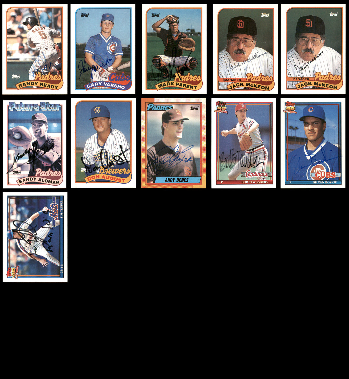 51 Count Lot of Autographed 1980-1991 Topps Baseball Cards SKU #266513
