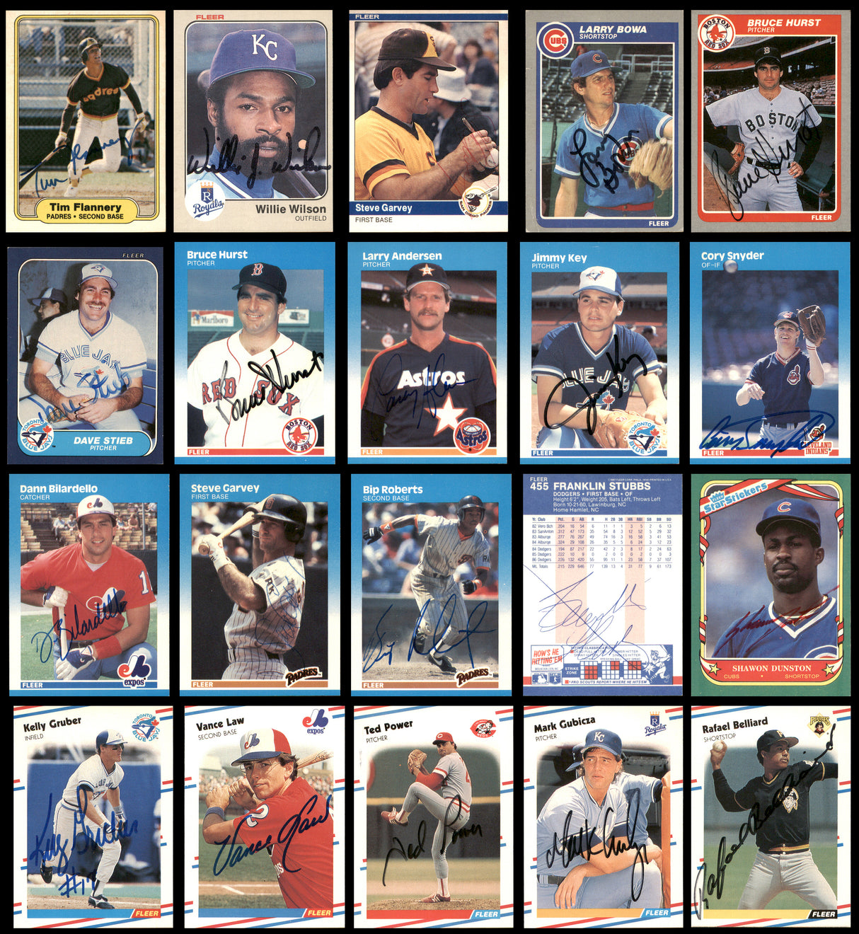 107 Count Lot of Autographed 1982-1991 Fleer Baseball Cards SKU #266514