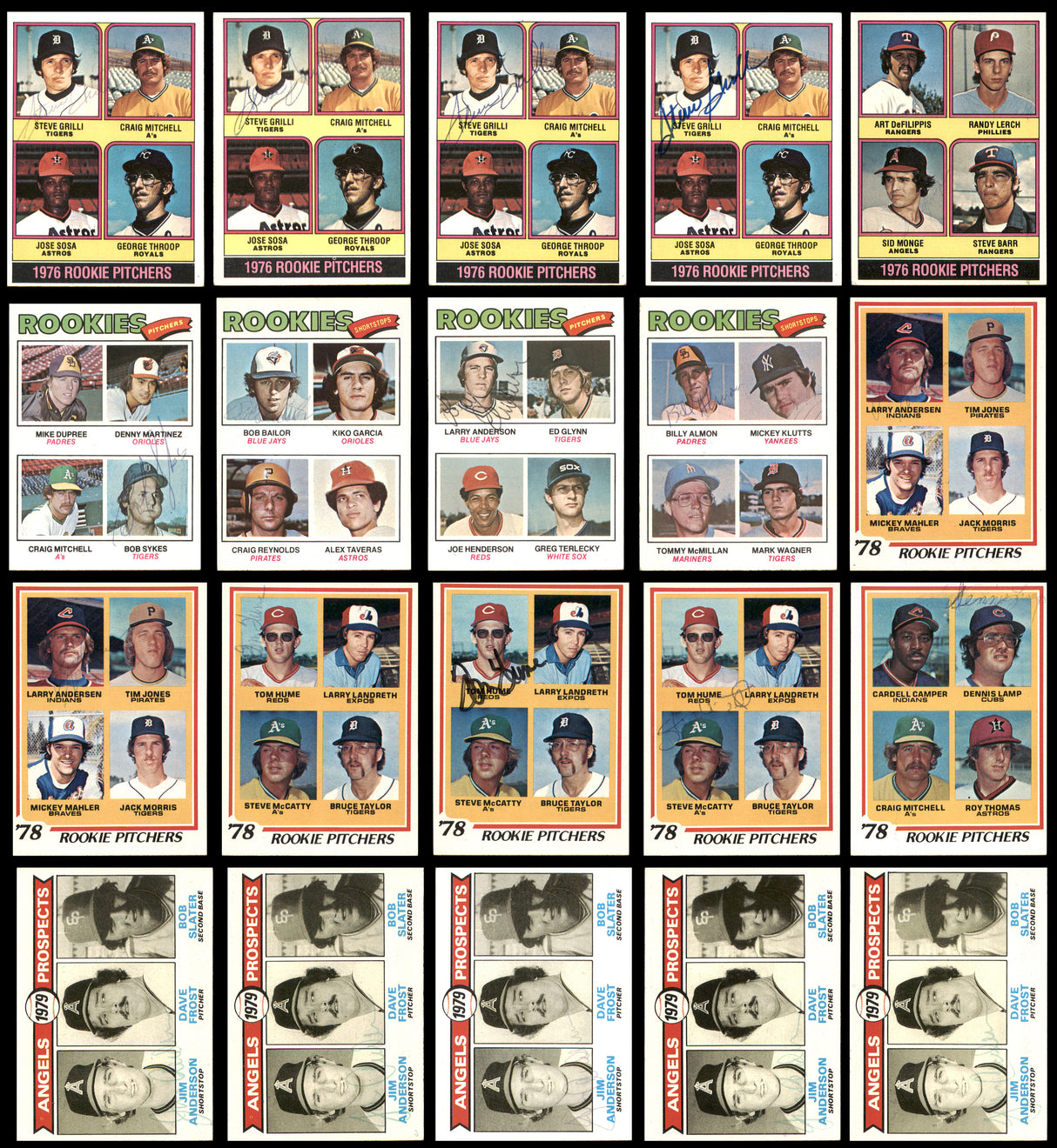 89 Count Lot of Autographed 1964-1982 Topps Baseball Rookie Cards SKU #266518
